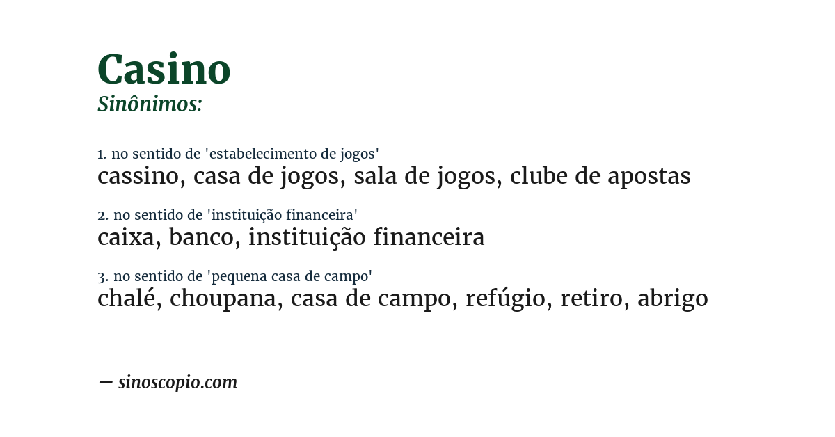 Sinônimo de casino