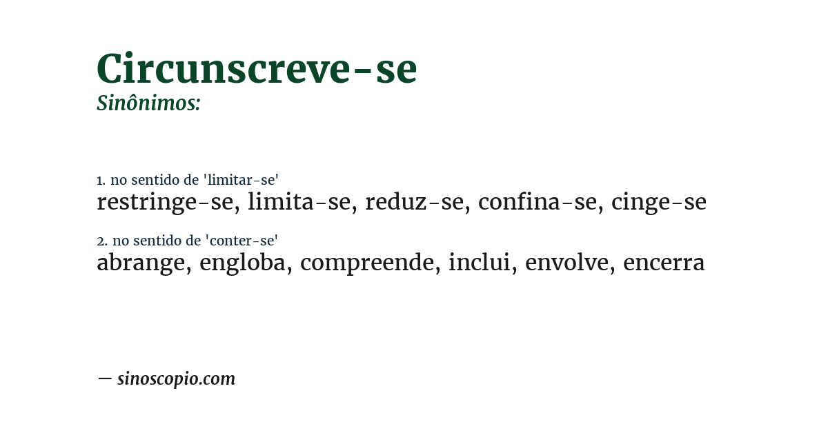 Sinônimo de circunscreve-se