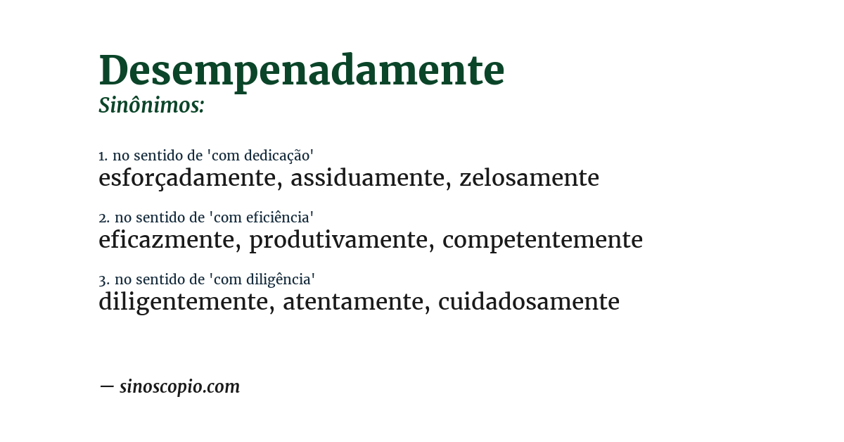 Sinônimo de desempenadamente