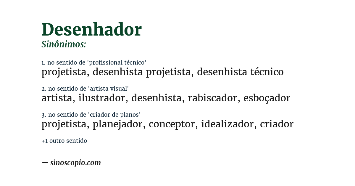 Sinônimo de desenhador