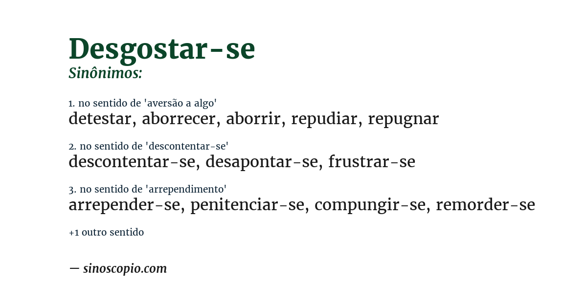Sinônimo de desgostar-se