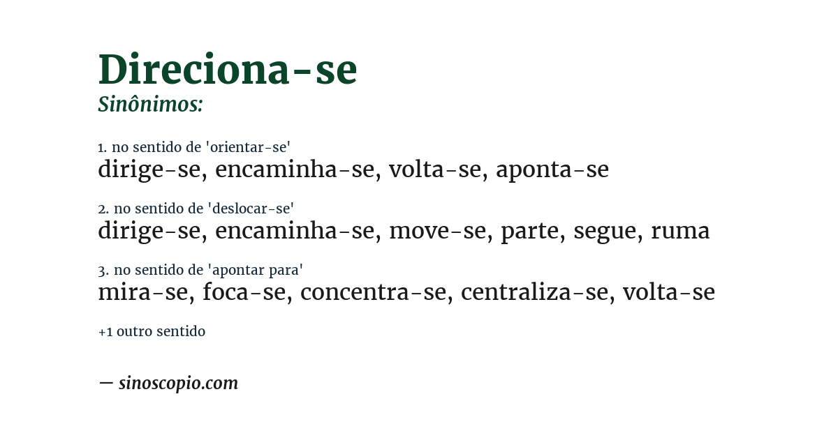Sinônimo de direciona-se