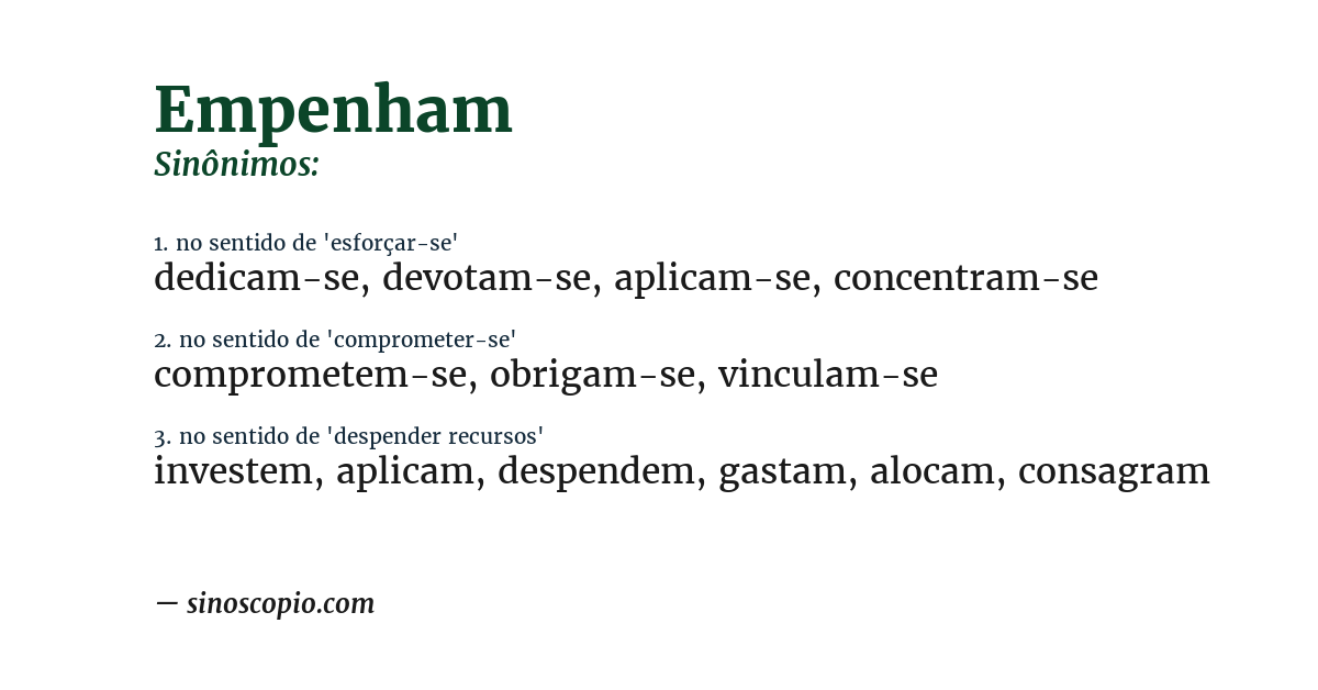 Sinônimo de empenham