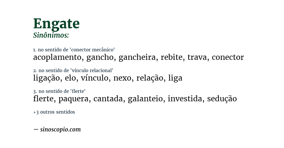 Sinônimo de engate