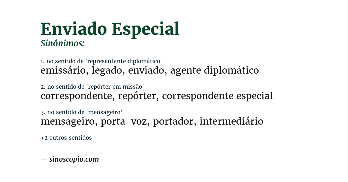 Sinônimo de enviado especial