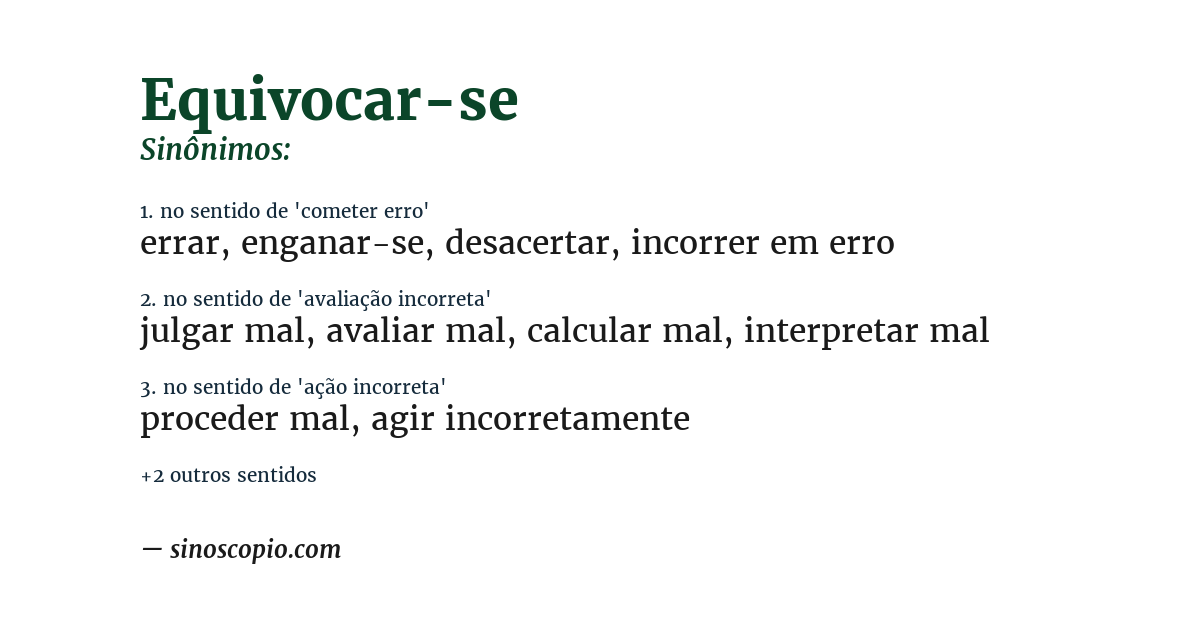 Sinônimo de equivocar-se
