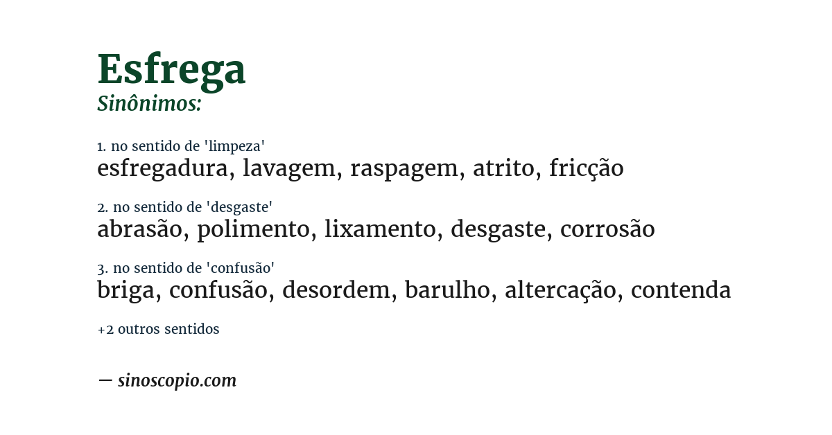 Sinônimo de esfrega