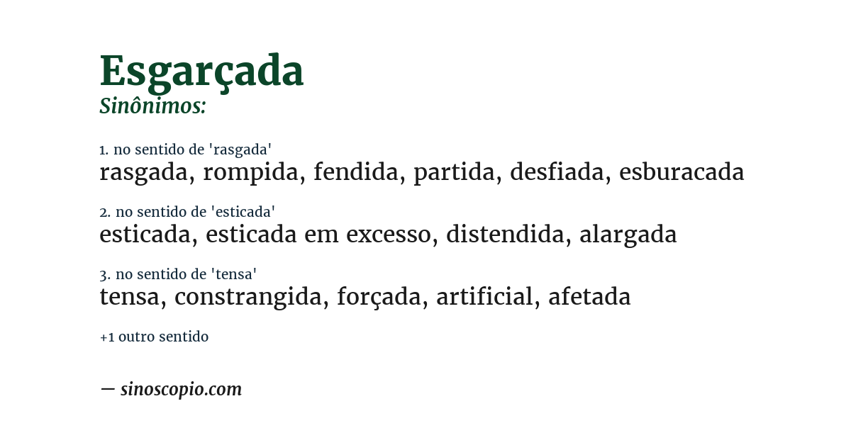 Sinônimo de esgarçada