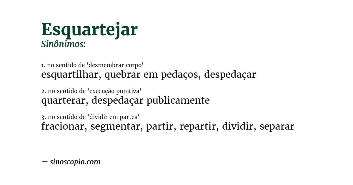Sinônimo de esquartejar