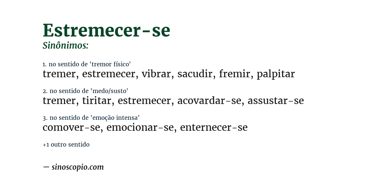 Sinônimo de estremecer-se