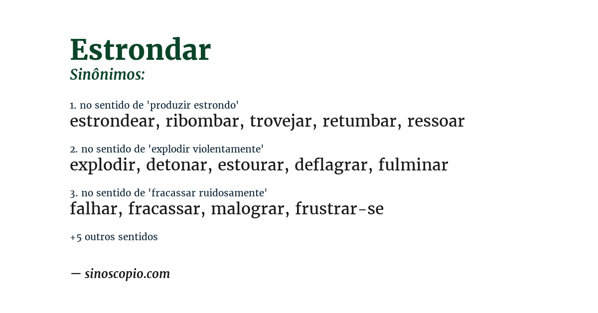 Sinônimo de estrondar