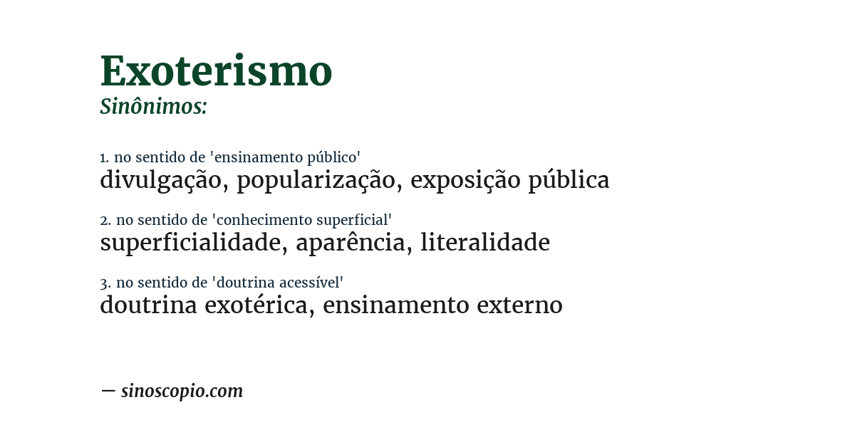 Sinônimo de exoterismo
