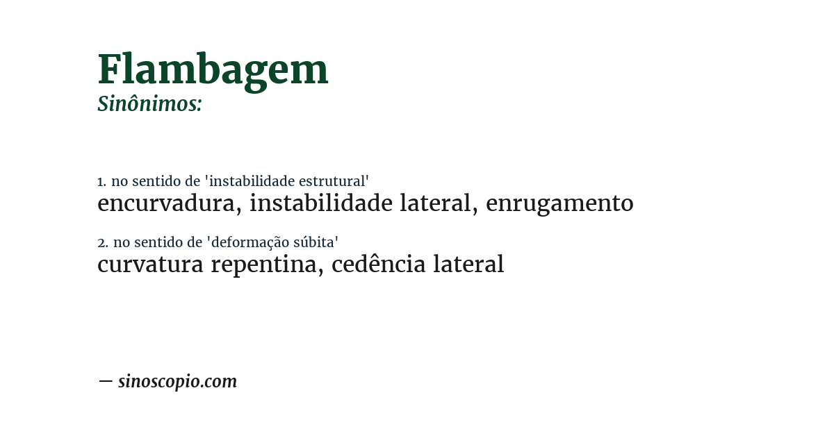 Sinônimo de flambagem