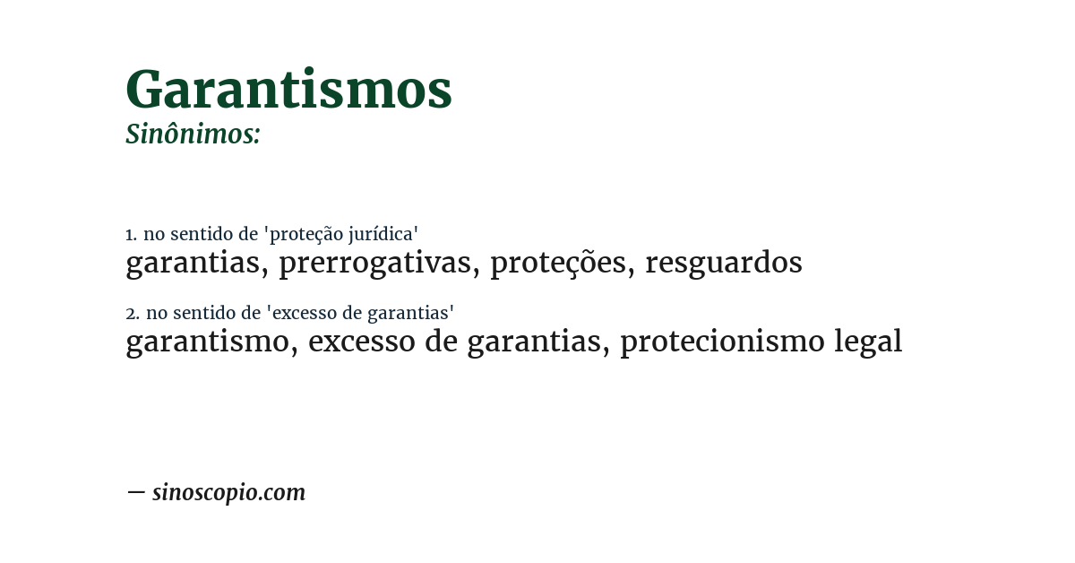 Sinônimo de garantismos