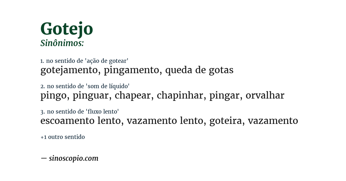 Sinônimo de gotejo
