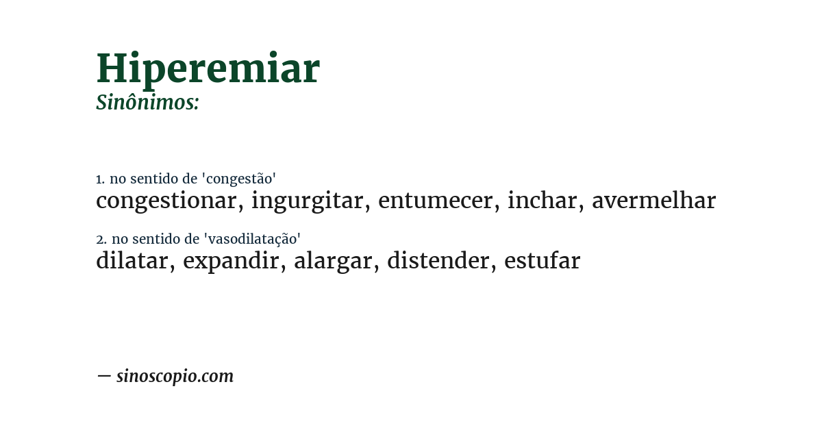Sinônimo de hiperemiar