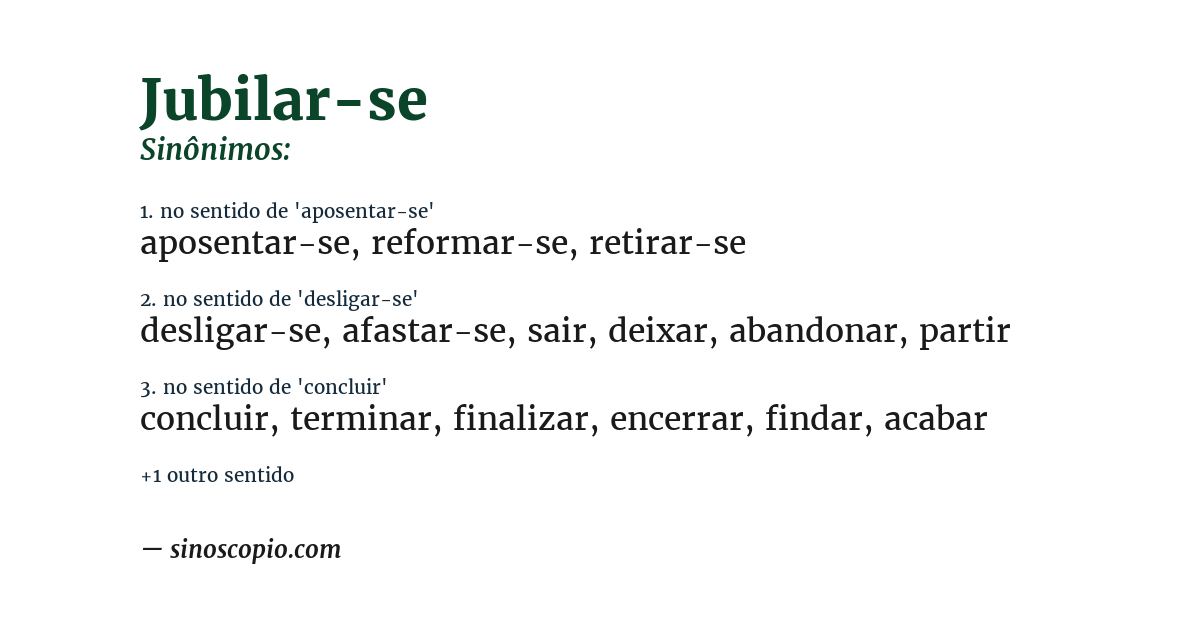 Sinônimo de jubilar-se