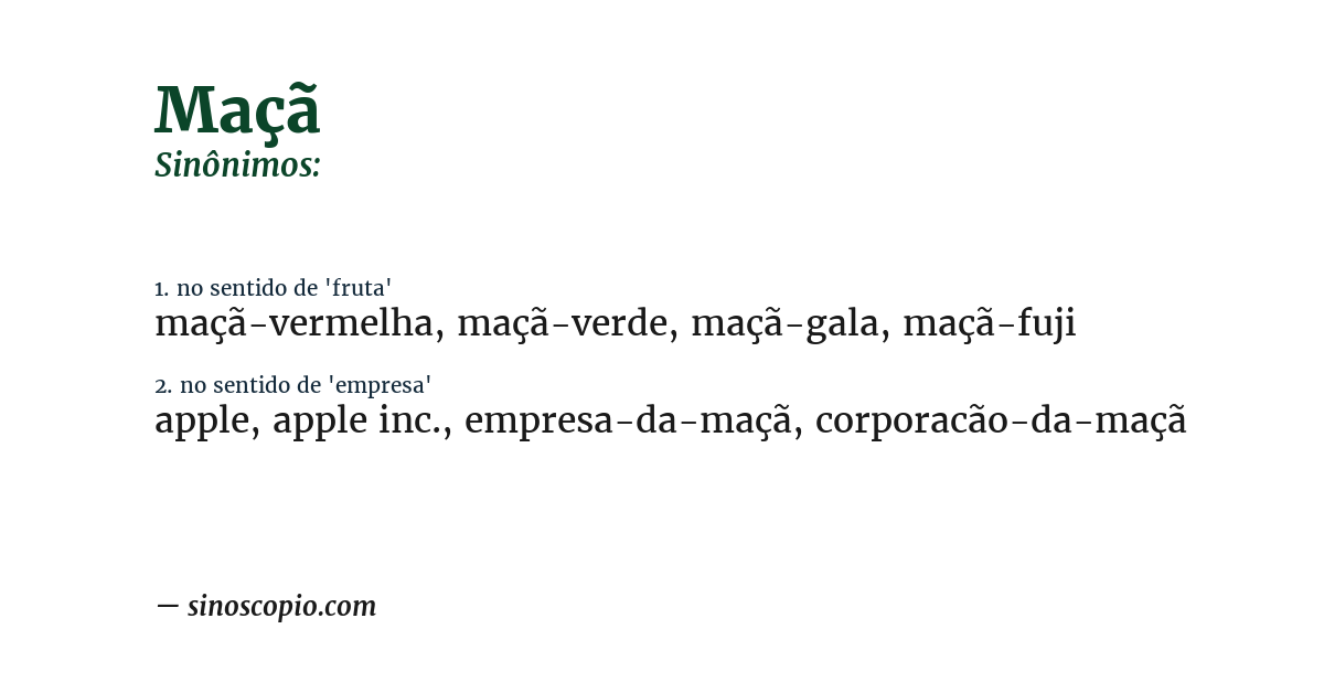 Sinônimo de maçã