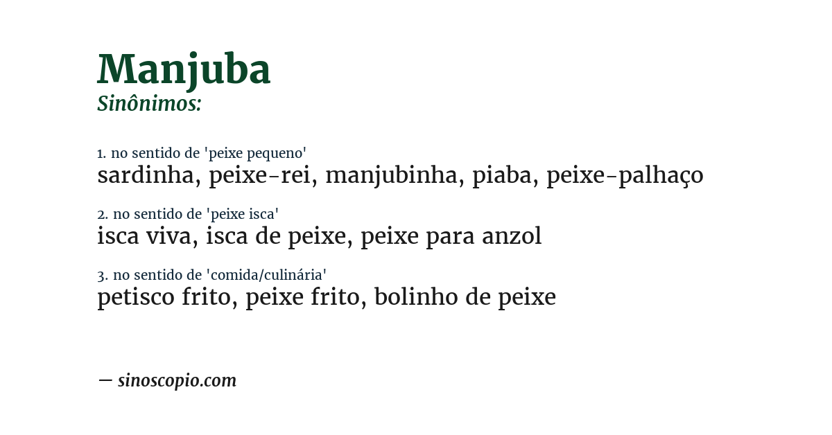 Sinônimo de manjuba