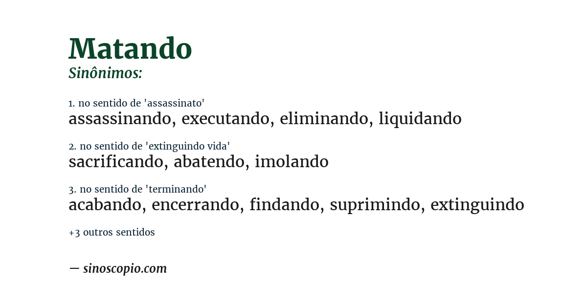 Sinônimo de matando