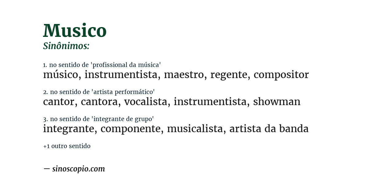 Sinônimo de musico