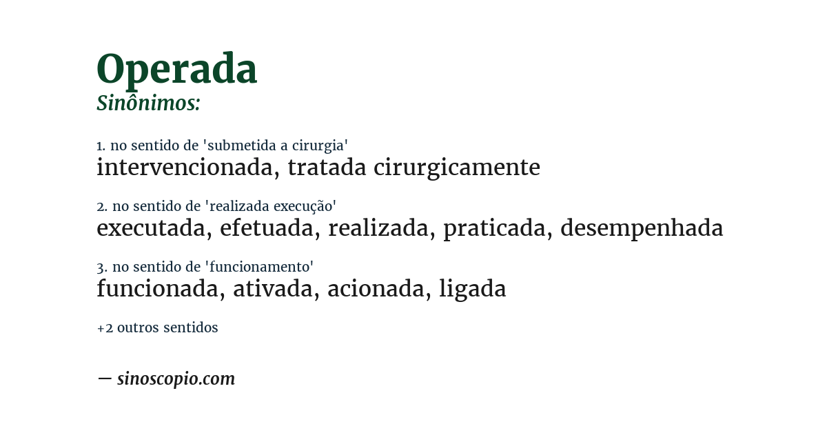 Sinônimo de operada