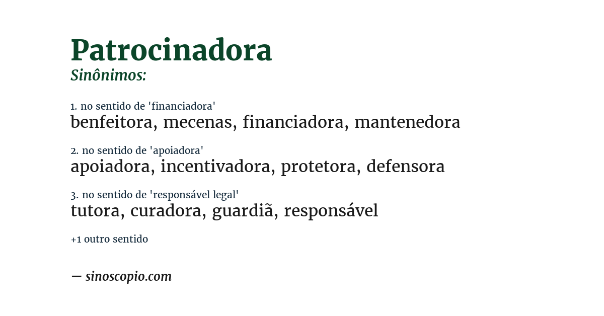 Sinônimo de patrocinadora