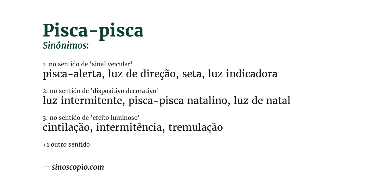 Sinônimo de pisca-pisca
