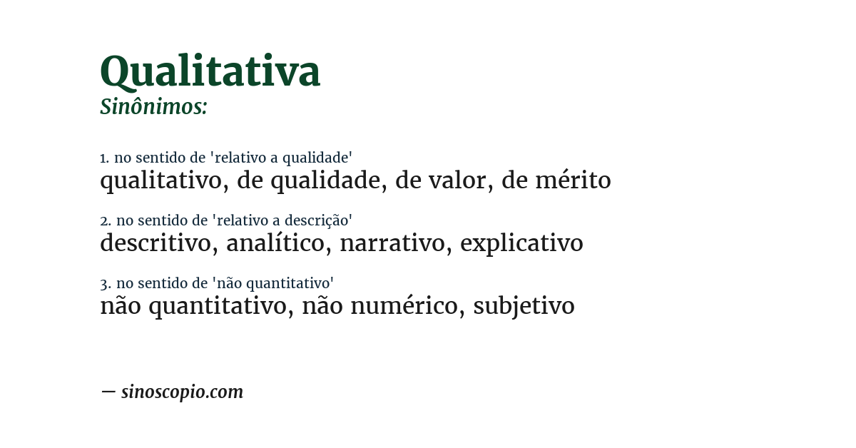 Sinônimo de qualitativa