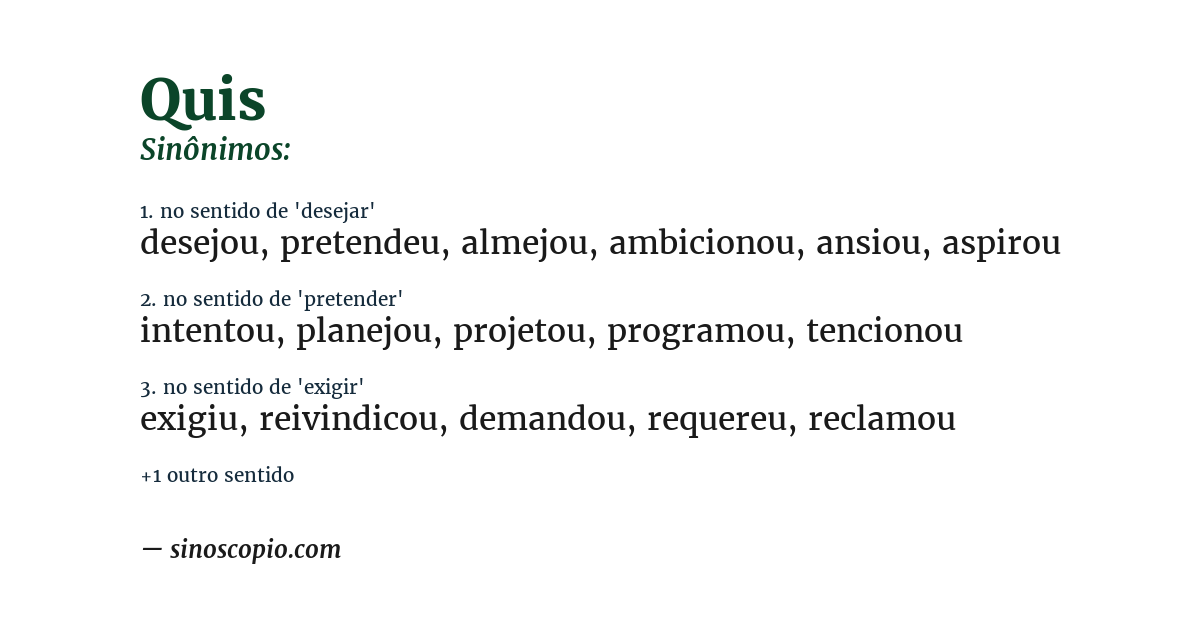 Sinônimo de quis