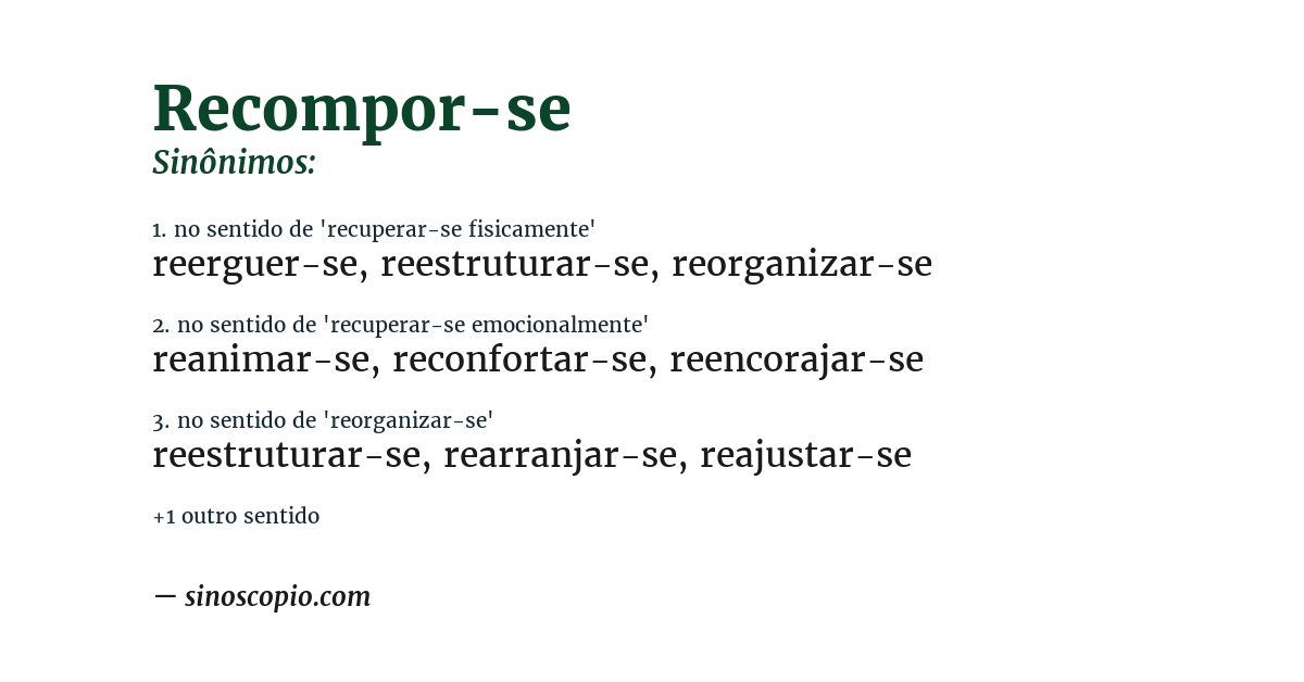 Sinônimo de recompor-se