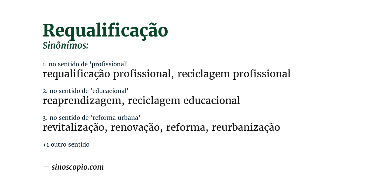 Sinônimo de requalificação