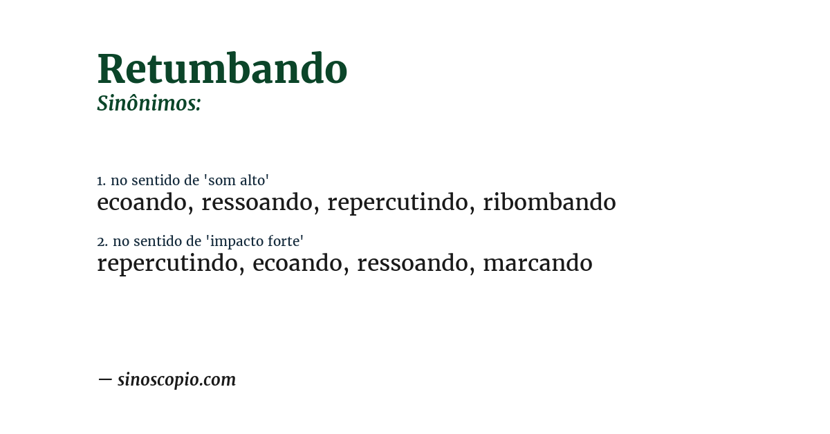 Sinônimo de retumbando