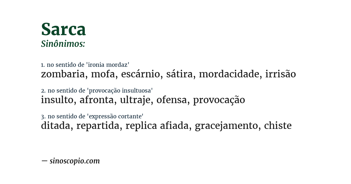 Sinônimo de sarca