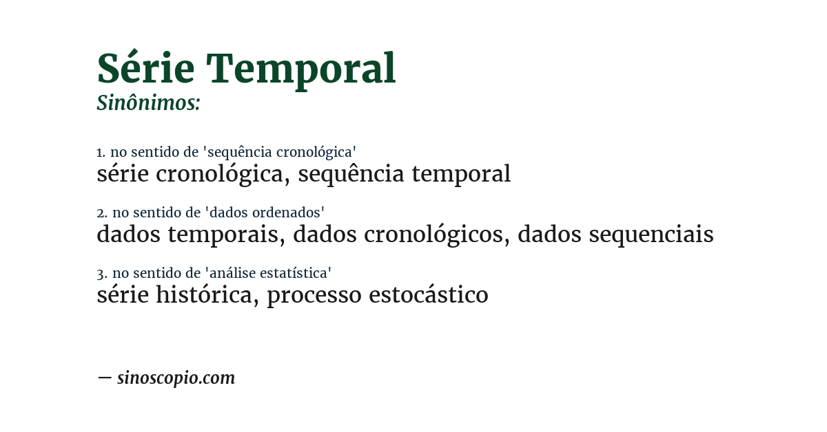 Sinônimo de série temporal