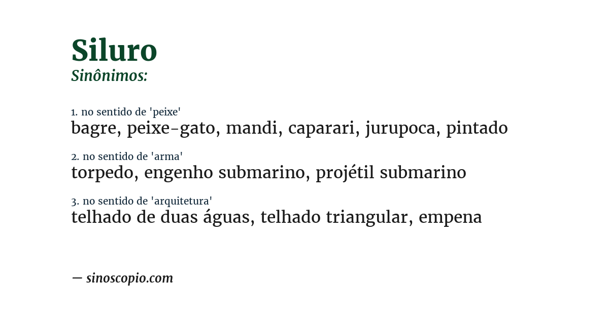 Sinônimo de siluro