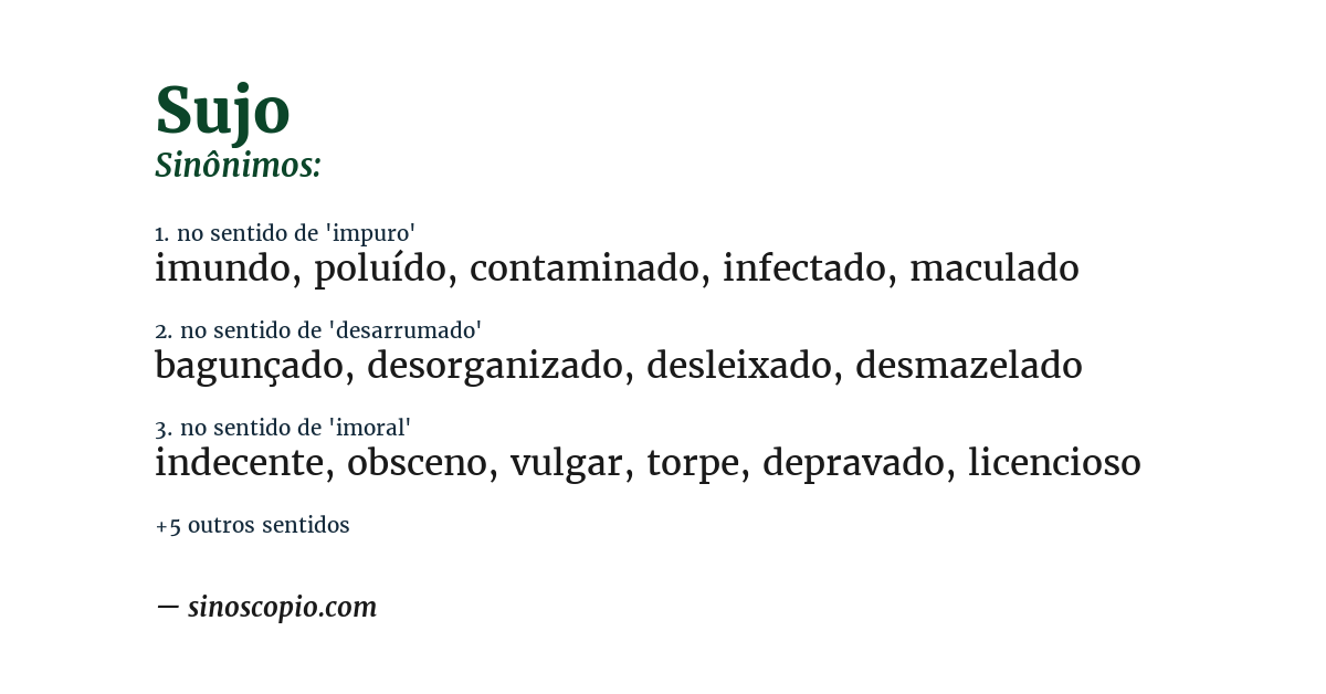 Sinônimo de sujo