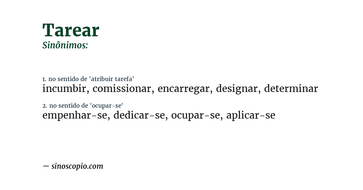Sinônimo de tarear