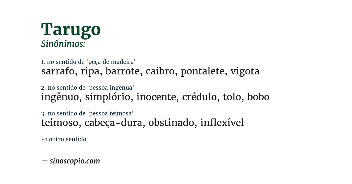 Sinônimo de tarugo