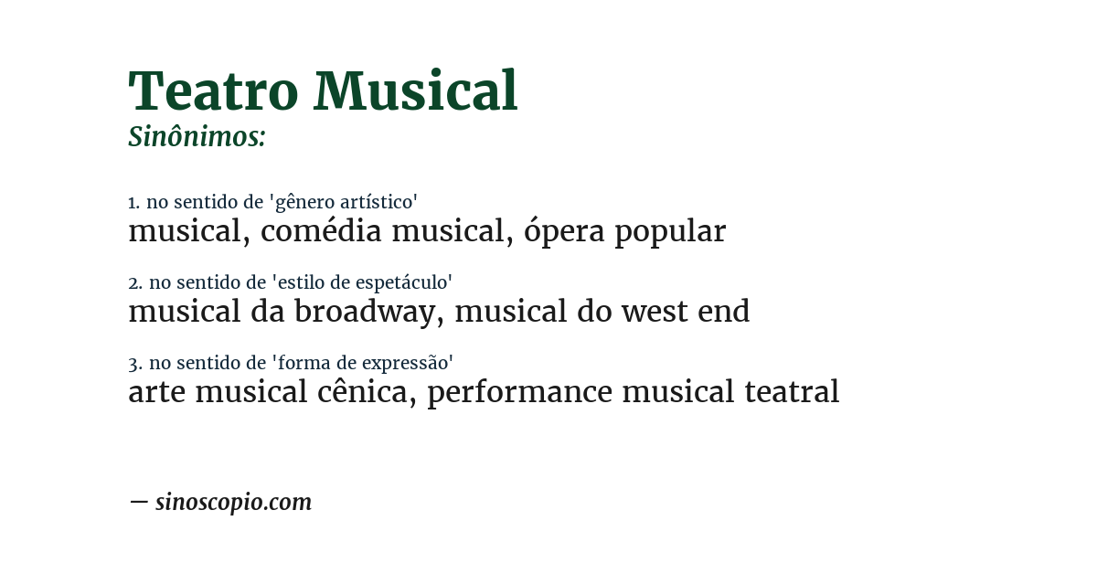 Sinônimo de teatro musical