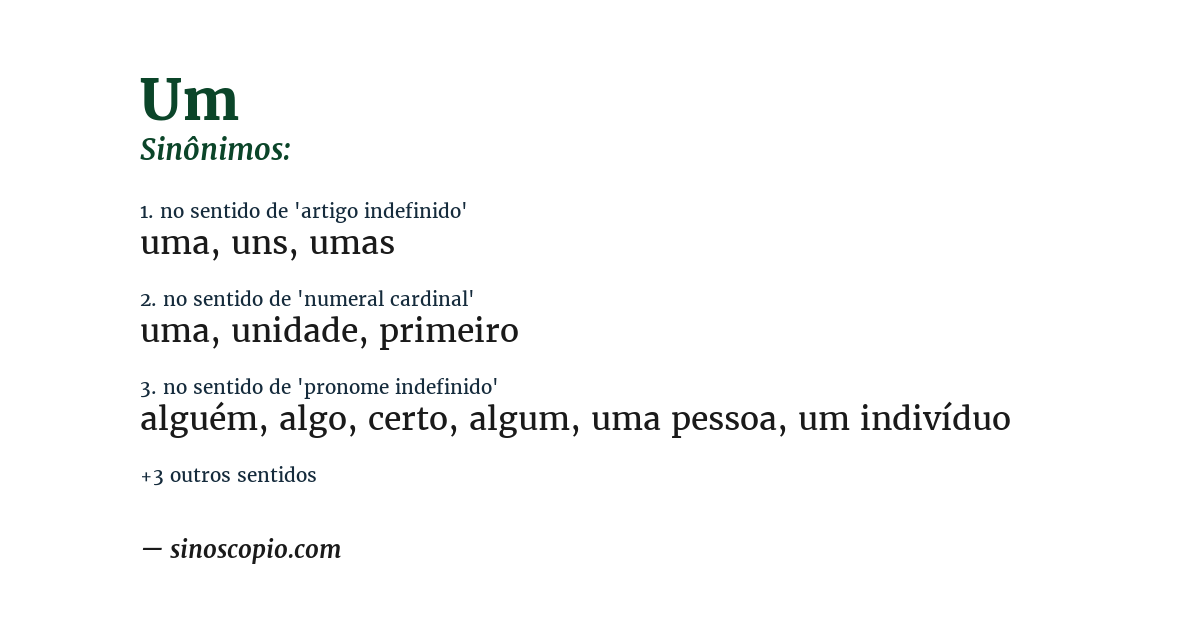 Sinônimo de um