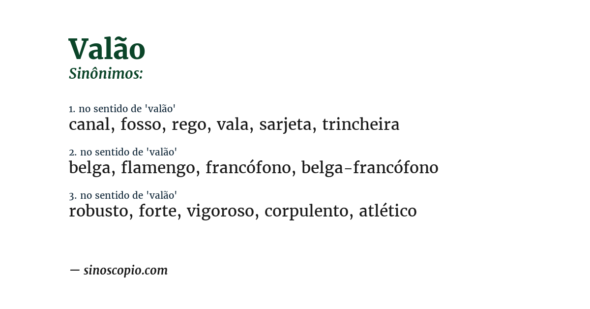 Sinônimo de valão