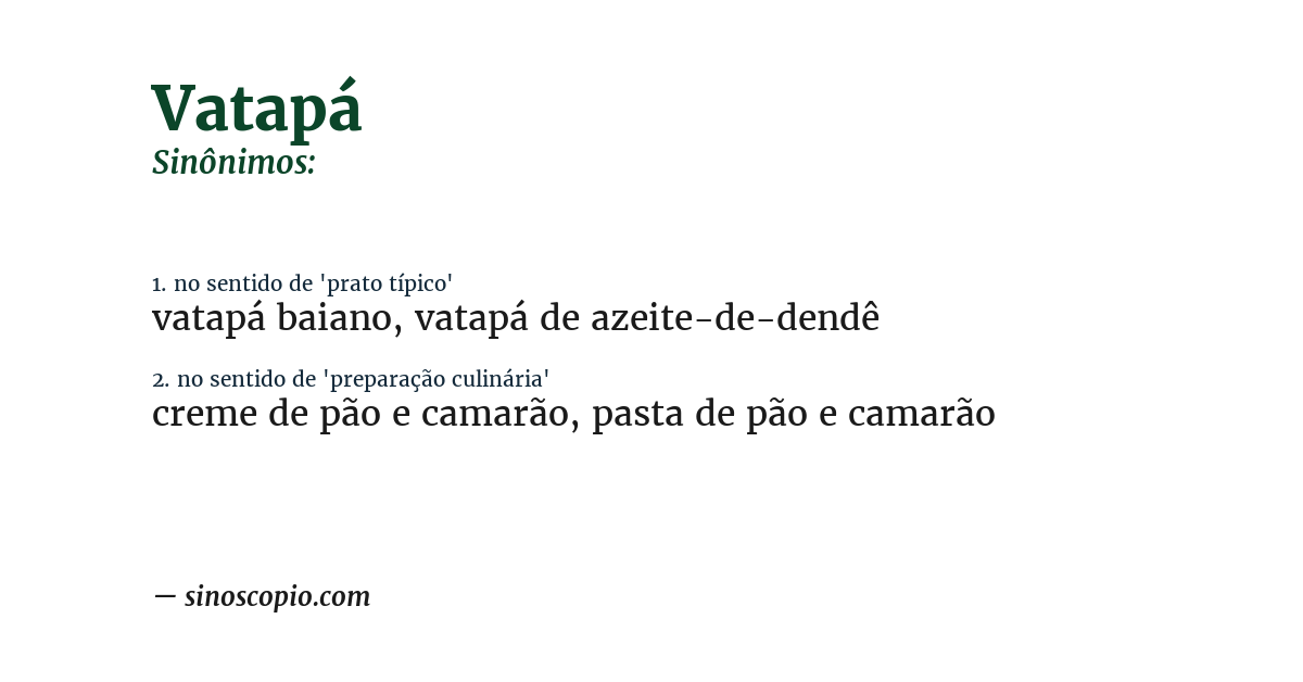 Sinônimo de vatapá