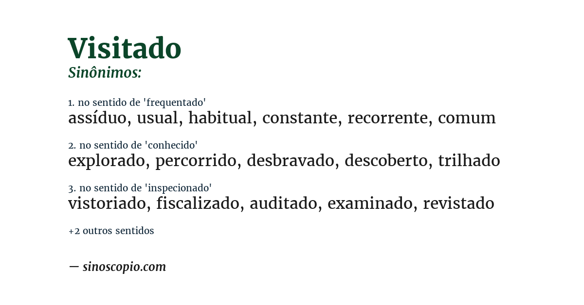 Sinônimo de visitado