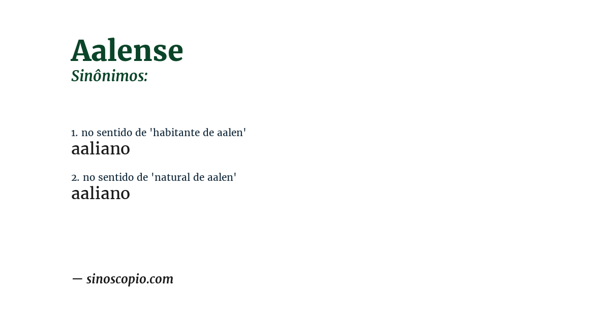Sinônimo de aalense