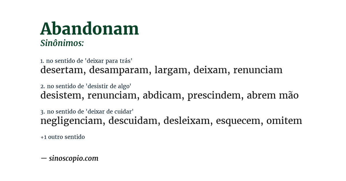 Sinônimo de abandonam