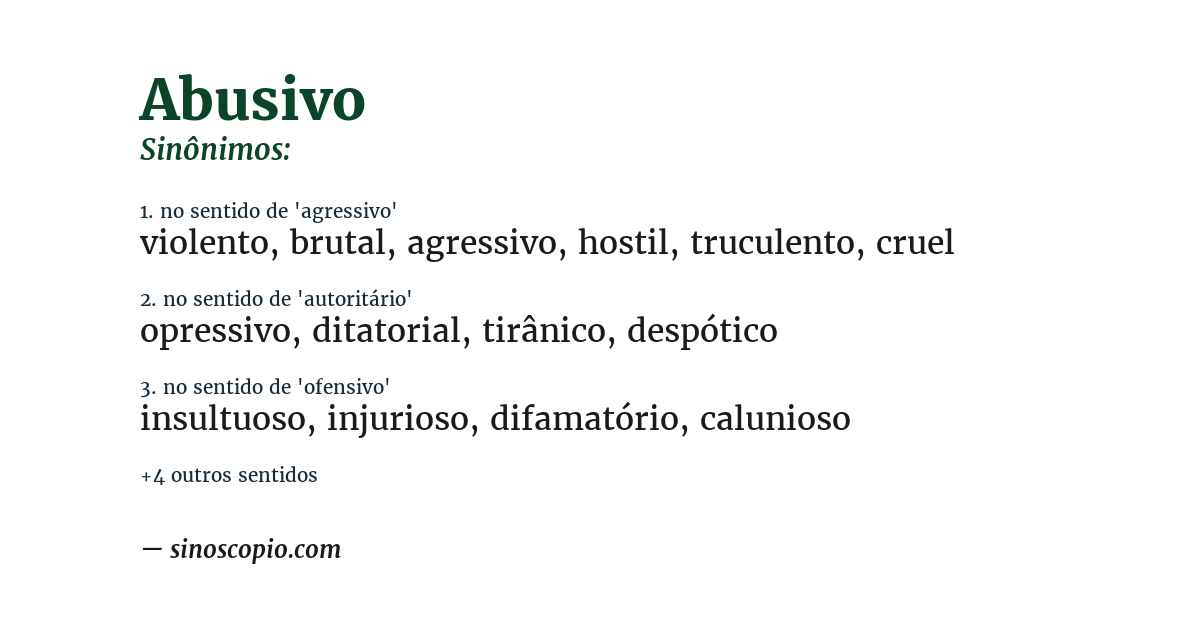 Sinônimo de abusivo