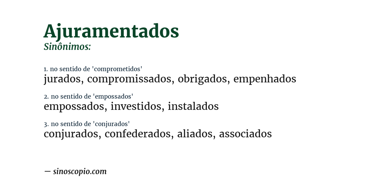 Sinônimo de ajuramentados
