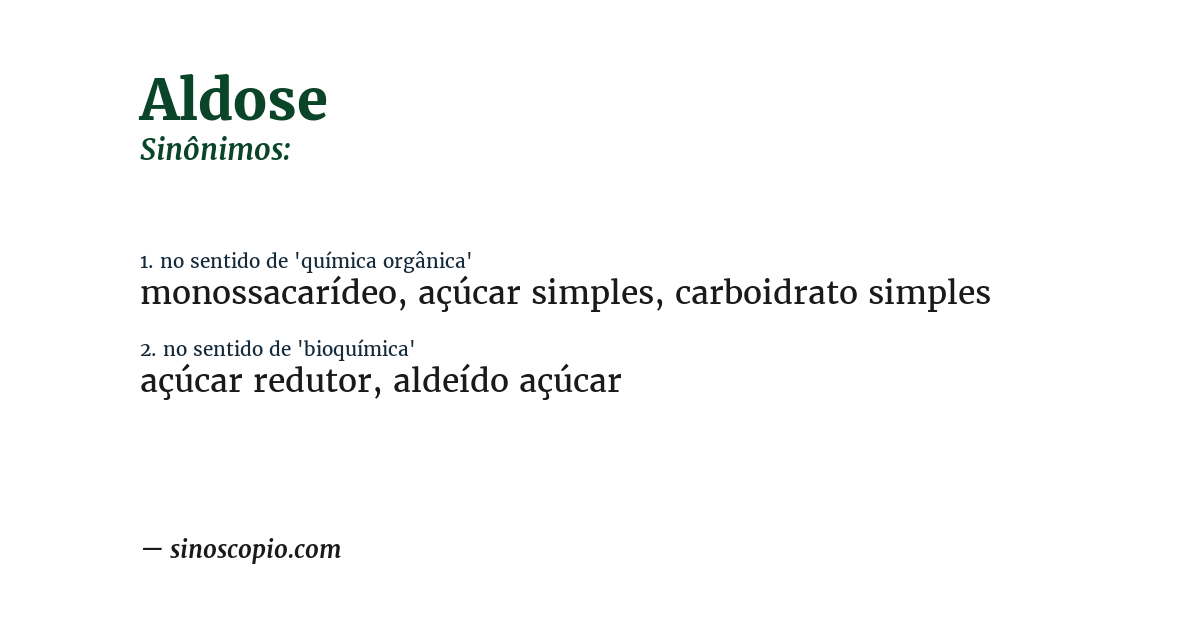 Sinônimo de aldose