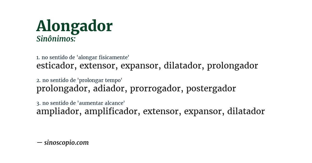 Sinônimo de alongador